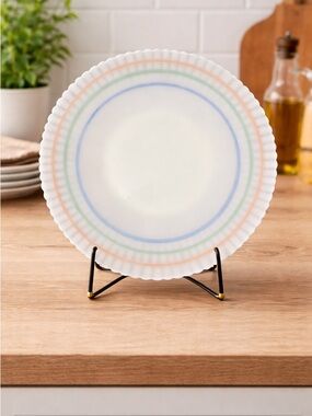 Vintage Macbeth Evans Petalware Plate 10.5” Pastel Trim